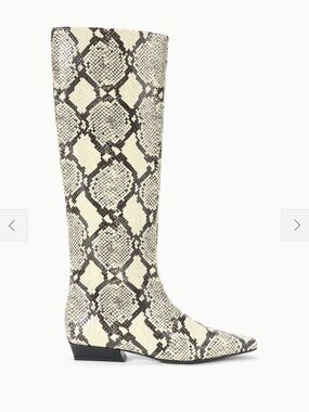 New Staud Wally White Snake Knee High Western Boots Size EU 39.5 US 9.5 $595